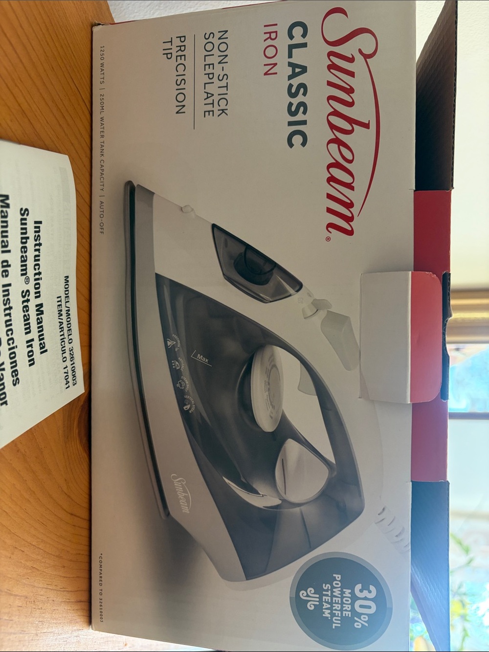 Sunbeam Iron in White and Dark Gray